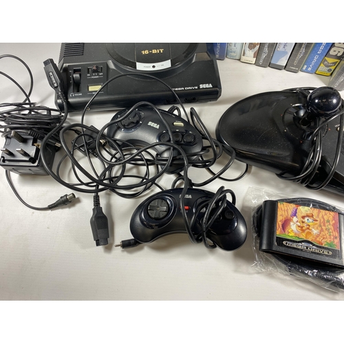 412 - A RETRO SEGA MEGADRIVE GAMES CONSOLE, ACCESSORIES & GAMES