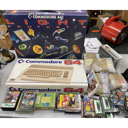 434 - A RETRO BOXED COMMODORE 64 GAMES CONSOLE & LOTS OF GAMES