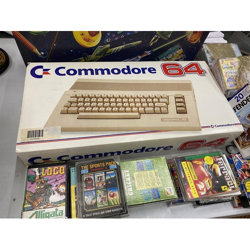 434 - A RETRO BOXED COMMODORE 64 GAMES CONSOLE & LOTS OF GAMES