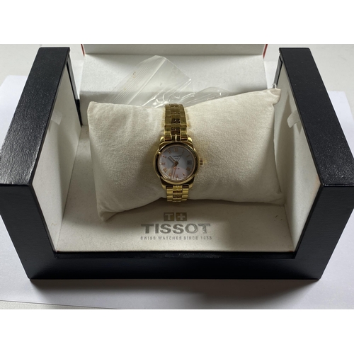 633 - A BOXED LADIES TISSOT PR50 DATE WATCH