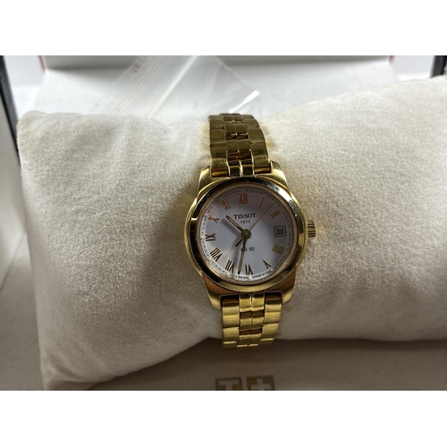 633 - A BOXED LADIES TISSOT PR50 DATE WATCH