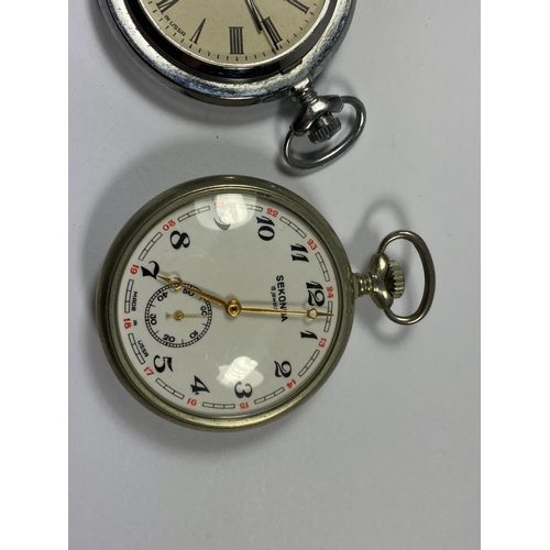 643 - TWO SEKONDA POCKET WATCHES