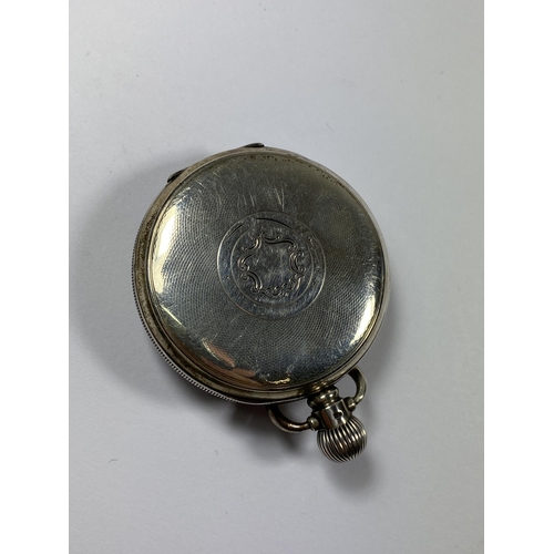 644 - A KAY'S CHALLENGE HALLMARKED SILVER OPEN FACED POCKET WATCH