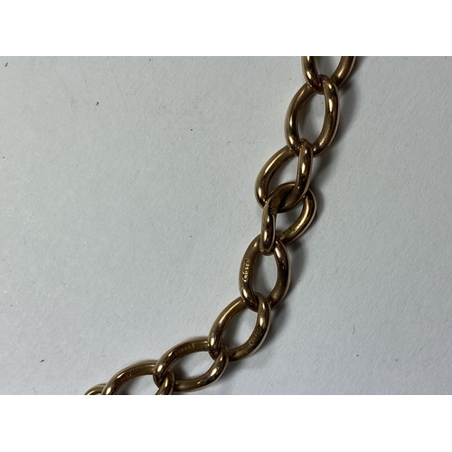 513 - A 9CT YELLOW GOLD ALBERT CHAIN IN BOX, TOTAL WEIGHT 39.5G