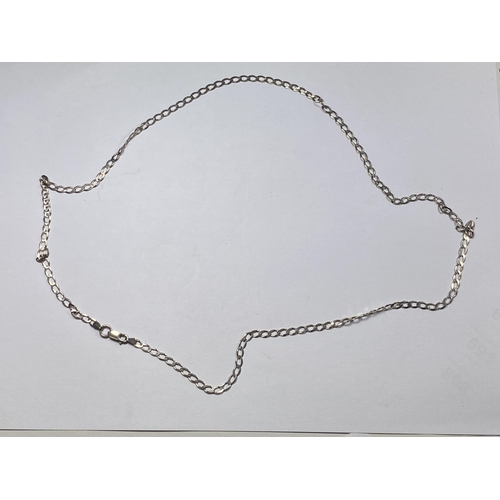 671 - A MARKED SILVER NECKLACE LENGTH 28 INCHES