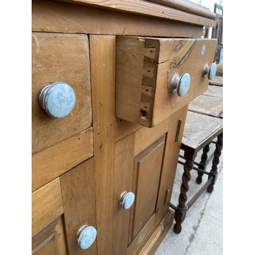 2529 - A PINE DRESSER COMPLETE WITH PLATE RACK, 36