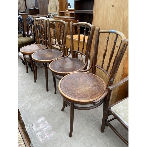 2566 - A SET OF FOUR BENTWOOD DINING CHAIRS