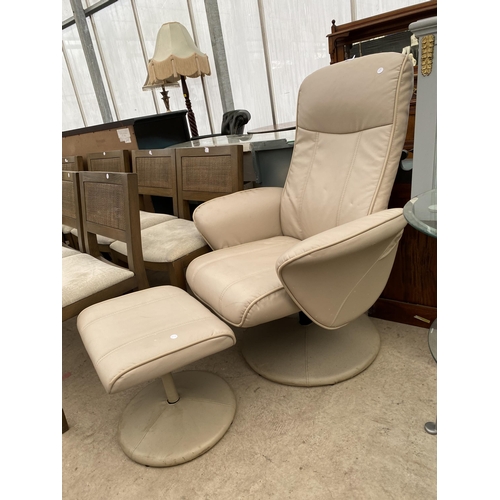 2597 - A G-PLAN RELAXATEEZ SWIVEL CHAIR WITH STOOL