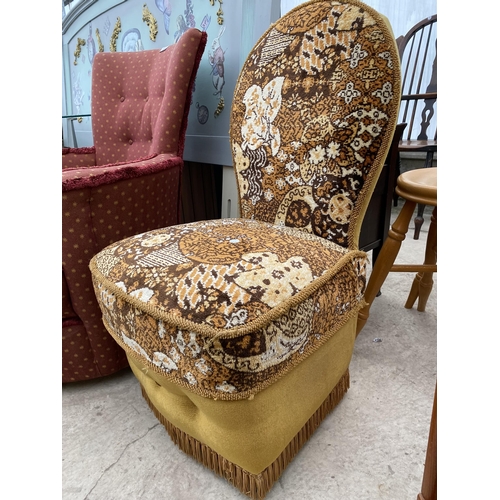 2600 - TWO UPHOLSTERED BEDROOM CHAIRS