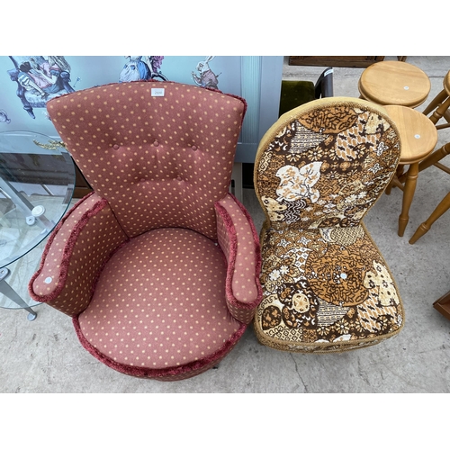 2600 - TWO UPHOLSTERED BEDROOM CHAIRS