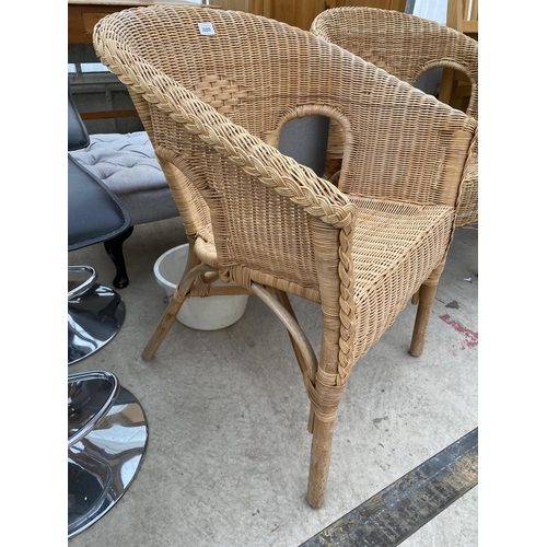 2608 - A PAIR OF WICKER CONSERVATORY CHAIRS