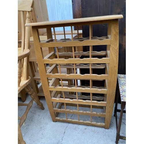 2612 - AN OAK TWENTY-EIGHT BOTTLE WINE RACK, 23