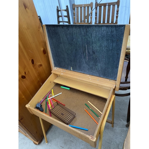 2620 - A 1970'S ORANGE CHILDS DESK