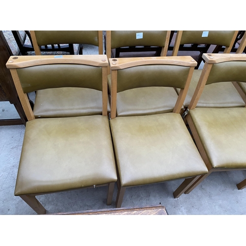 2625 - A SET OF TWELVE RETRO CHAPEL CHAIRS