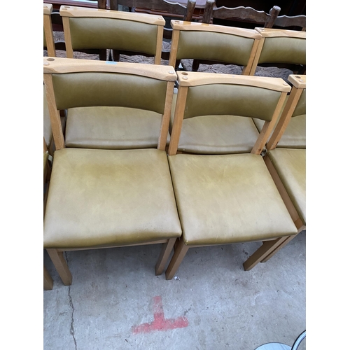 2626 - A SET OF TWELVE RETRO CHAPEL CHAIRS