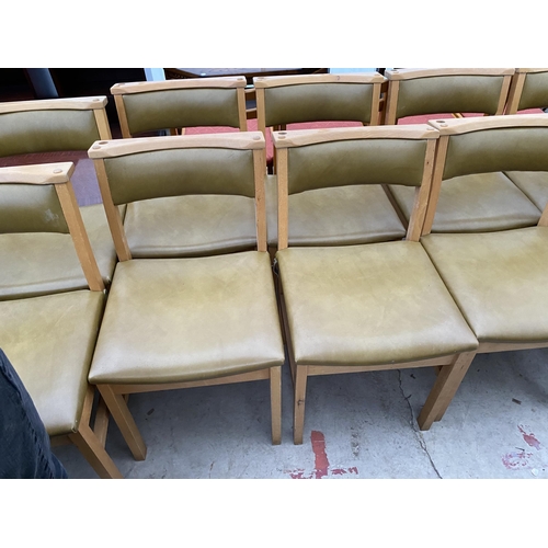 2627 - A SET OF TWELVE RETRO CHAPEL CHAIRS