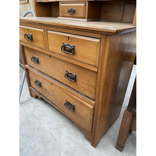 2653 - A VICTORIAN SATINWOOD DRESSING CHEST OF TWO SHORT AND TWO LONG DRAWERS, 35.5