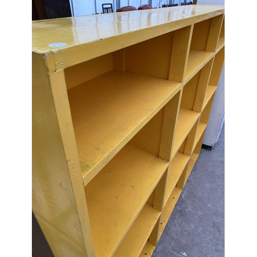 2690 - TWELVE DIVISION SET PIGEONHOLE STORAGE IN VIVID YELLOW, 58