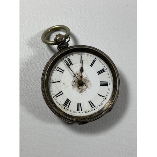 686 - A LADIES HALLMARKED SILVER POCKET WATCH, A/F