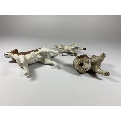 754 - THREE BESWICK FIGURES - WENDOVER BILLY BEAGLE, KOALA AND A DAPPLE GREY FOAL (A/F)