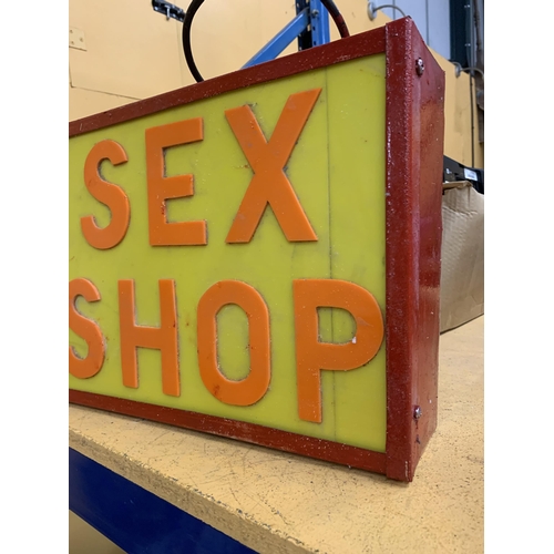 87 - A SEX SHOP ILLUMINATED BOX SIGN, 30 X 40 X 10CM