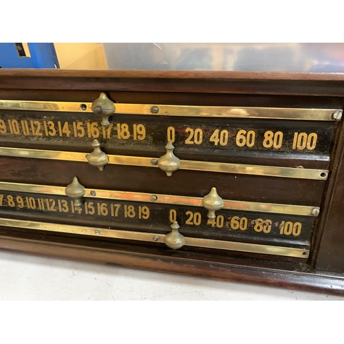 94 - A VINTAGE BILLIARDS / SNOOKER SCOREBOARD, LENGTH 79CM