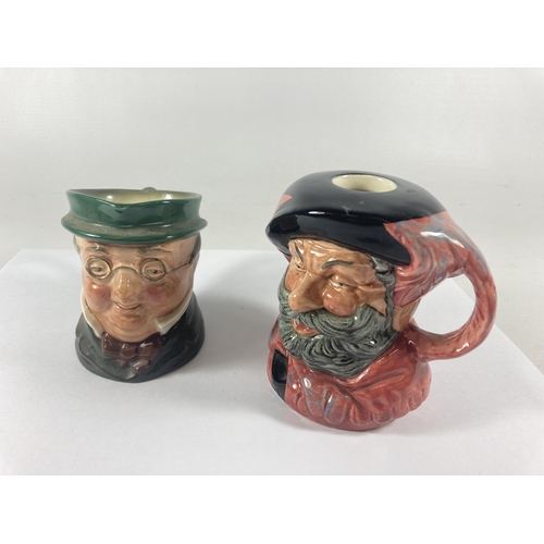 710 - TWO ROYAL DOULTON MINIATURE ITEMS TO INCLUDE A TOBY JUG AND A WHISKY DECANTER