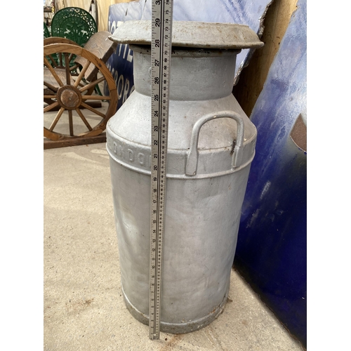 1507 - A VINTAGE EXPRESS DAIRY MILK CHURN COMPLETE WITH LID