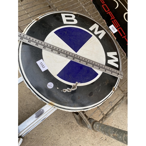 1552 - A MODERN 'BMW' CIRCULAR ENAMEL SIGN