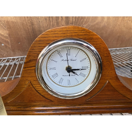 1580 - AN ASSORTMENT OF CLOCKS TO INCLUDE A WEDGWOOD SILVER PLATE CLOCK