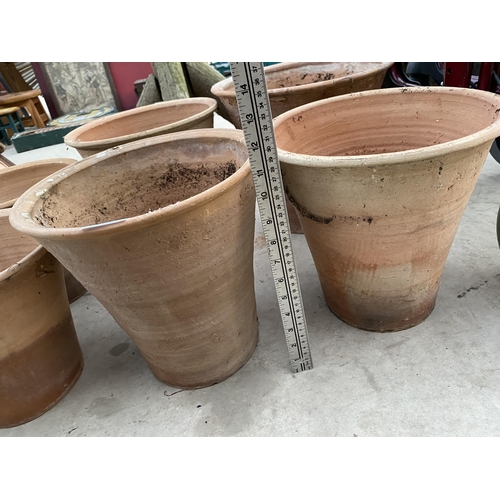 1629 - SIX LARGE TERACOTTA PLANT POTS