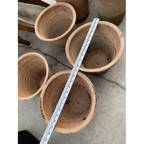 1630 - SIX LARGE TERACOTTA PLANT POTS