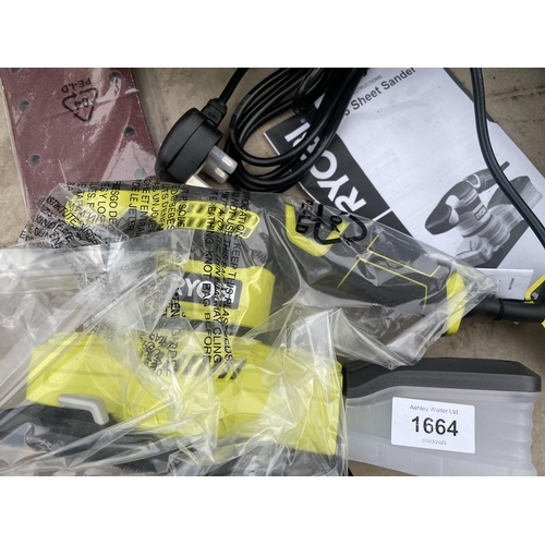 1664 - A NEW AND BOXED RYOBI ELECTRIC SANDER