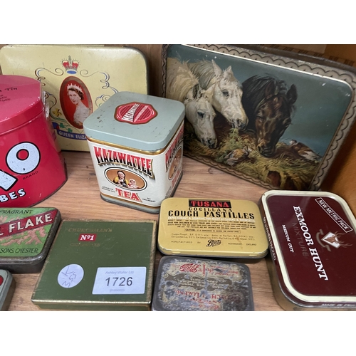 1726 - AN ASSORTMENT OF VINTAGE TINS