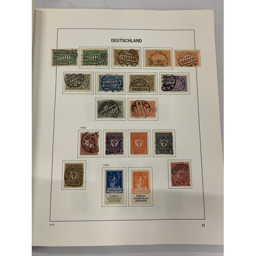 126 - A VINTAGE GERMAN STAMP ALBUM TO INCLUDE STAMPS FROM THE 1870'S ONWARDS