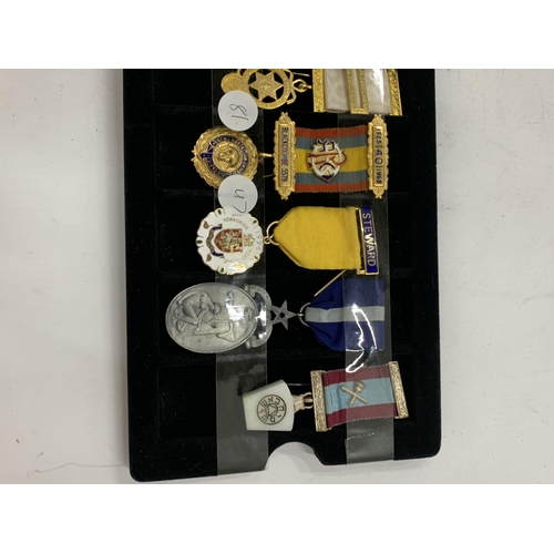 165 - A COLLECTION OF MASONIC MEDALS - 8 IN TOTAL