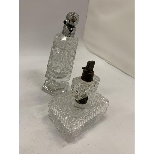 198 - TWO CUT GLASS PERFUME BOTTLES