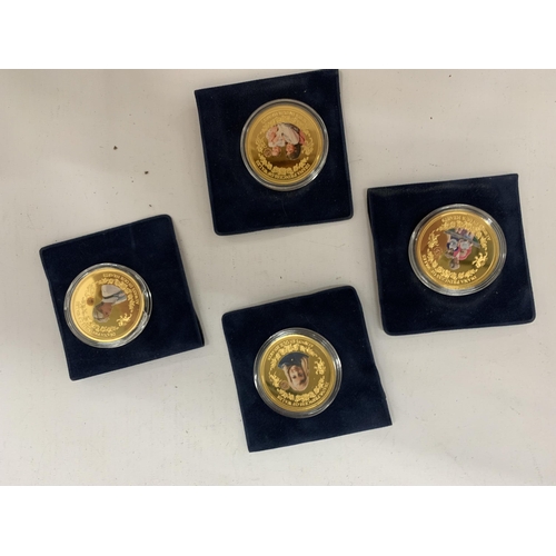 209 - FOUR GOLD PLATED PRINCESS DIANA COMMEMORATIVE COUNS