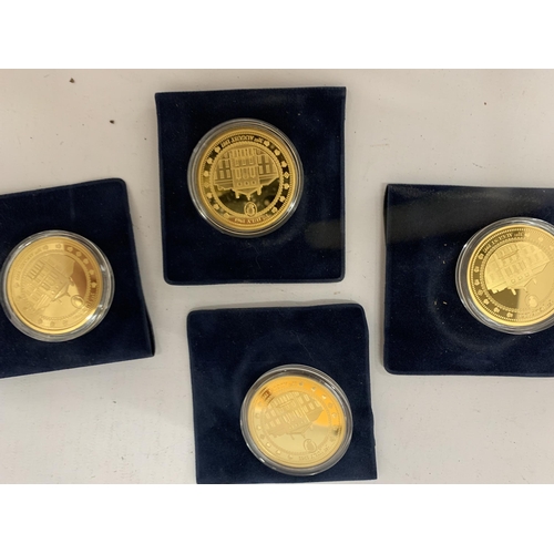 209 - FOUR GOLD PLATED PRINCESS DIANA COMMEMORATIVE COUNS