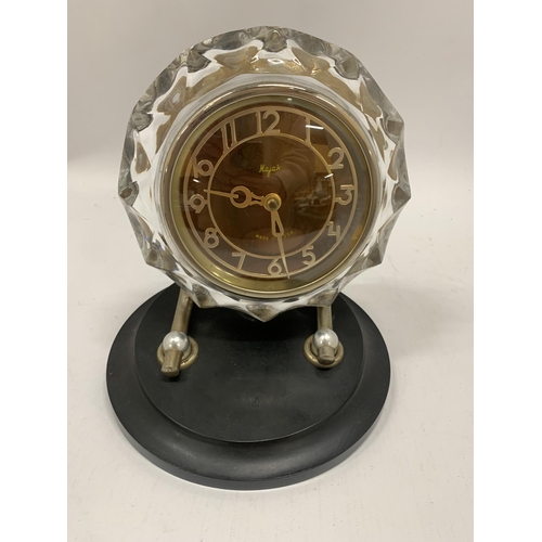 234 - A RUSSIAN CUT GLASS MANTLE CLOCK