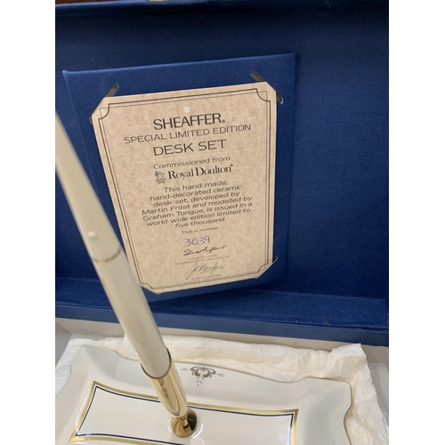 236 - A ROYAL DOULTON AND SHEAFFER CERAMIC DESK SET