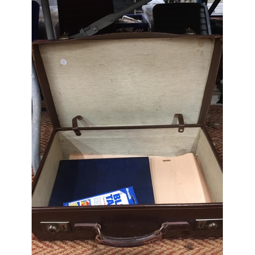 1005 - TWO VINTAGE LEATHER SUITCASES