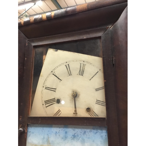 1082 - A VINTAGE JEROME & CO WALL CLOCK IN NEED OF RESTORATION