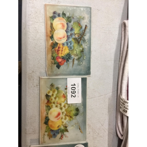 1092 - THREE SMALL HANDPAINTED SIGNED CERAMIC PLAQUES