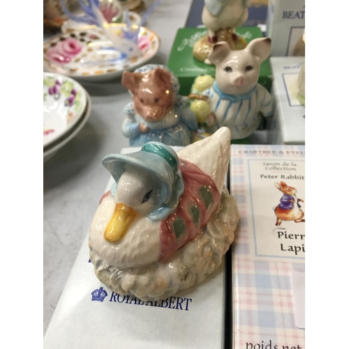 1094 - A QUANTITY OF ROYAL ALBERT AND BESWICK BEATRIX POTTER FIGURES TO INCLUDE JEMIMA PUDDLE-DUCK MADE A F... 