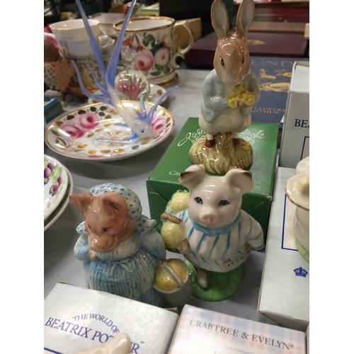 1094 - A QUANTITY OF ROYAL ALBERT AND BESWICK BEATRIX POTTER FIGURES TO INCLUDE JEMIMA PUDDLE-DUCK MADE A F... 