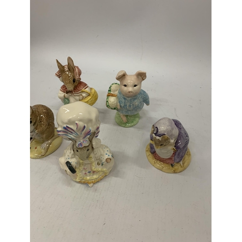 921 - FIVE BOXED ROYAL ALBERT BEATRIX POTTER FIGURES TO INCLUDE MRS RABBIT, HUNCA MUNCA SPILLS THE BEADS, ... 