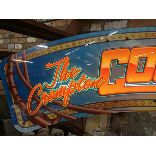 979 - AN ILLUMINATED FAIRGROUND ROLLER COASTER SIGN LENGTH 111CM