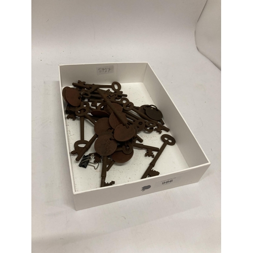 986 - A QUANTITY OF LARGE VINTAGE DOOR KEYS