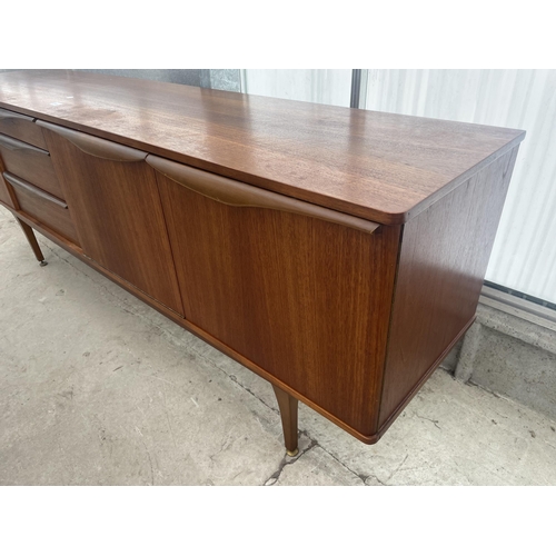 2501 - A RETRO TEAK STONEHILL FURNITURE SIDEBOARD ENCLOSING THREE DRAWERS AND THEE CUPBOARDS, 78